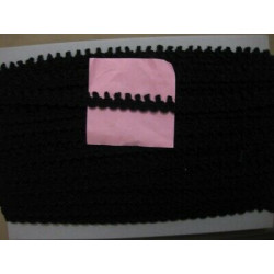 mt 50 PASSAMANERIA A METRAGGIO IN LANA NERA CM 1 PER SCIARPE COPERTE