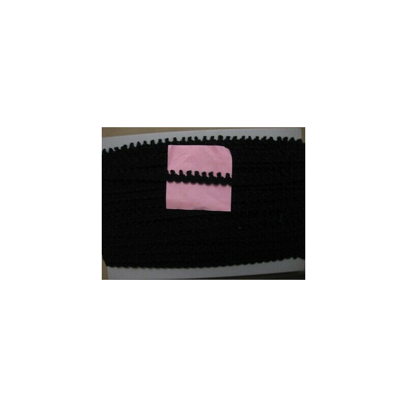mt 50 PASSAMANERIA A METRAGGIO IN LANA NERA CM 1 PER SCIARPE COPERTE