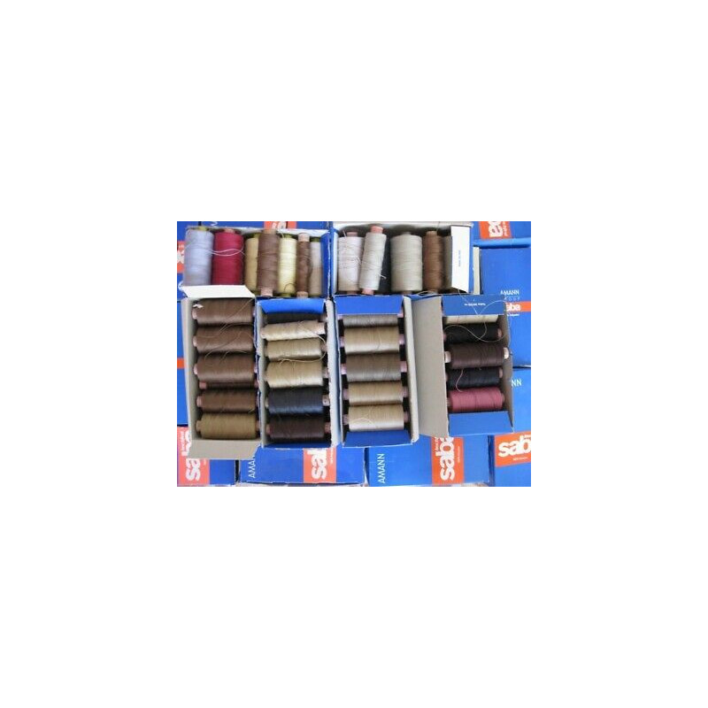 AFFARE!  SCATOLA FILATO AMANN SABA 30 100% POLIESTERE PER CUCIRE COLORI MIS