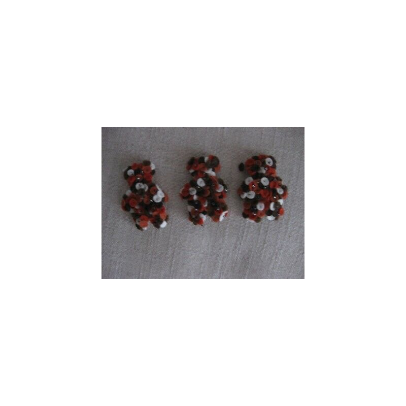 N 3 APPLICAZIONI DECORAZIONI A ORSETTO IN TESSUTO MARRONE HOBBY CUCITO