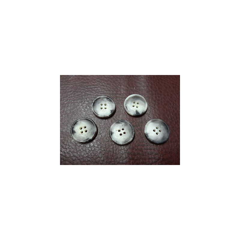 n 10 Bottoni rotondi in plastica colore grigio sfumato 4 fori mm 20 circa