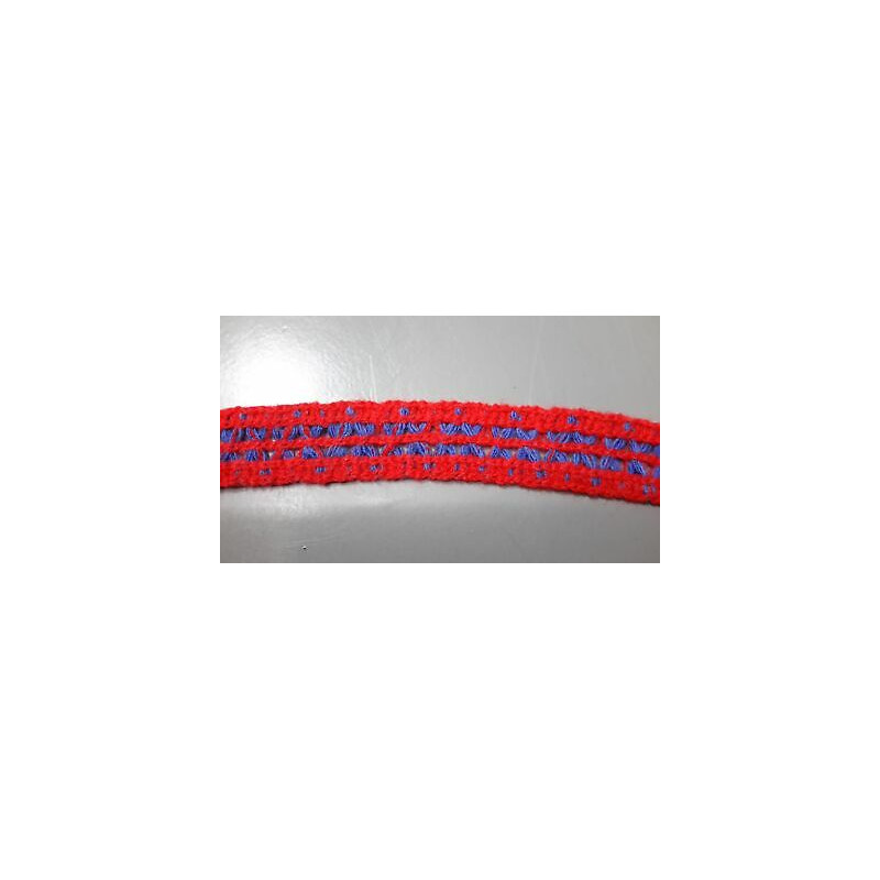 Metri 1 di Passamaneria in lana rosso e blu alta cm. 2