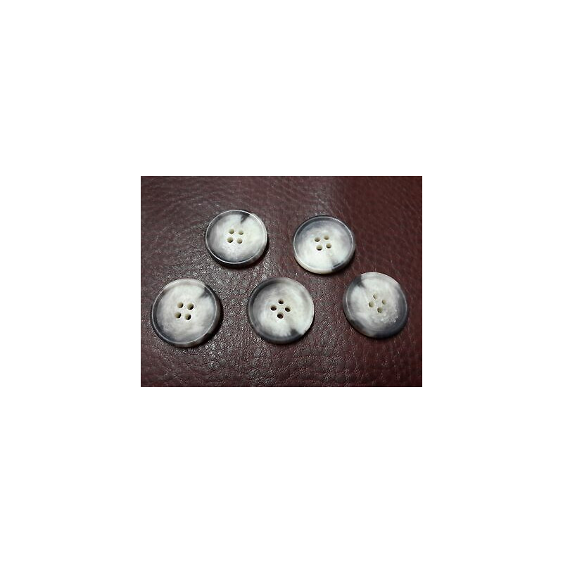 n 10 Bottoni rotondi in plastica colore grigio sfumato 4 fori mm 24 circa