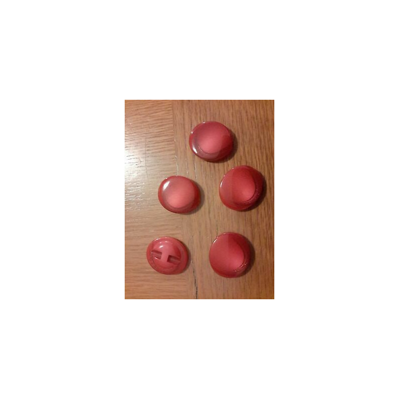 N. 11 Bottoni bellissimi ovali in plastica colore rosso con brillantini fo