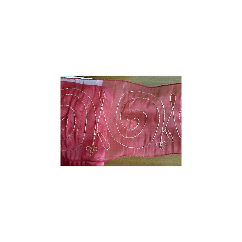 OCCASIONE!!! Nastro in organza tulle mt.10 rosso con decori cm 16 con bord
