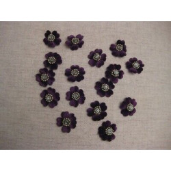 N 15 APPLICAZIONI DECORAZIONI A FIORE VELLUTO VIOLA HOBBY CUCITO CREATIVO