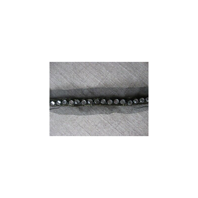 N. 1 APPLICAZIONE IN TULLE NERO CON STRASS GROSSI ARGENTO HOBBYCUCITO