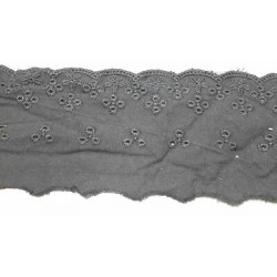 Metri 1 Passamaneria pizzo sangallo merletto nero alta cm 8,5 circa