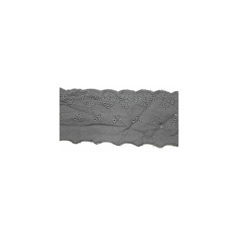 Metri 1 Passamaneria pizzo sangallo merletto nero alta cm 8,5 circa