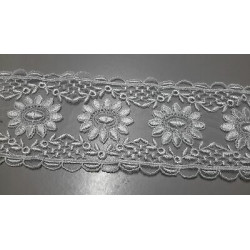 Metri 4,5 Passamaneria pizzo merletto bianco alta cm 7,5 circa