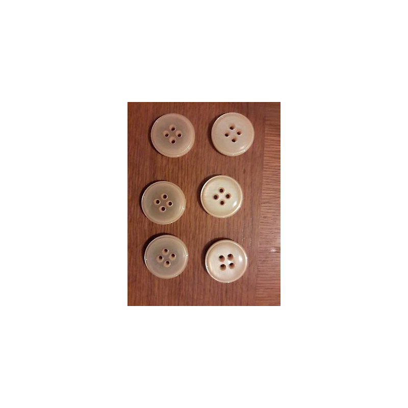 N. 5 Bottoni bellissimi rotondi gialli 4 fori cm 3,5