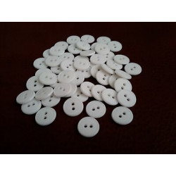 n 60 Bottoni rotondi in plastica colore bianco 2 fori mm 15 circa