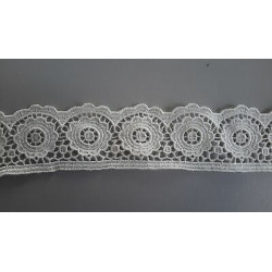 Metri 1 di Passamaneria in pizzo merletto colore panna alta cm 3,8