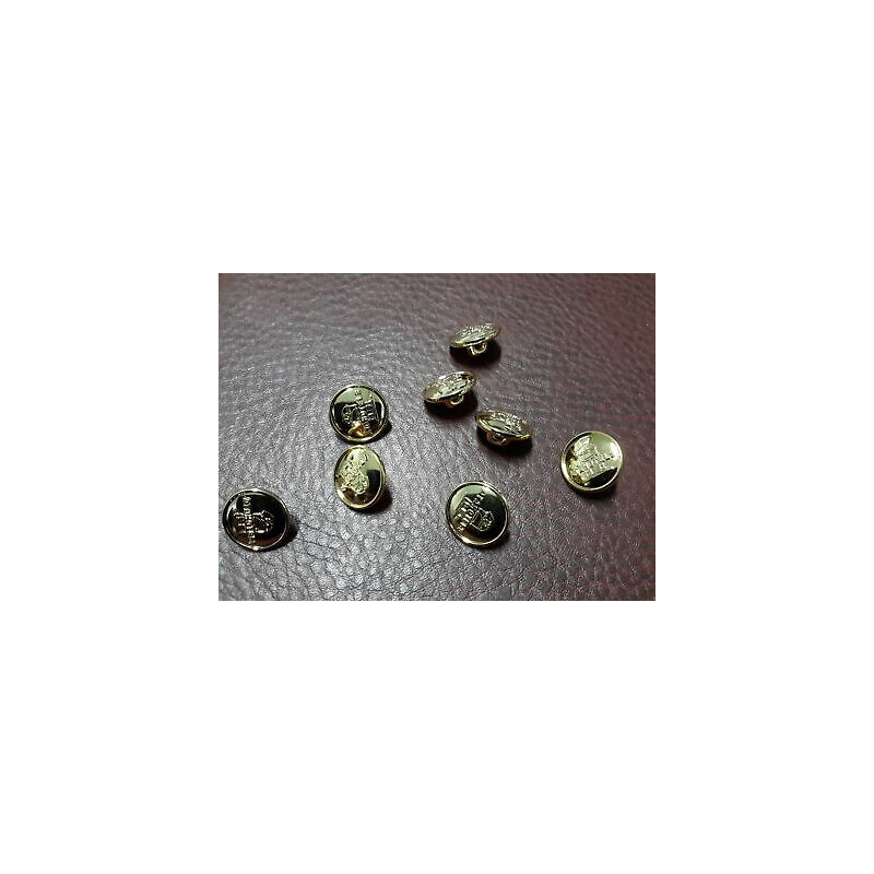 N. 10 Bottoni bellissimii rotondi in plastica colore oro foro dietro mm 13