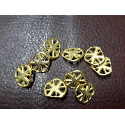 N. 9 Bottoni bellissimii in metallo colore oro foro dietro mm 20