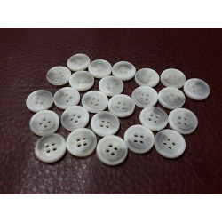 N. 10 Bottoni bellissimii rotondi in plastica colore bianco sfumato 4 fori