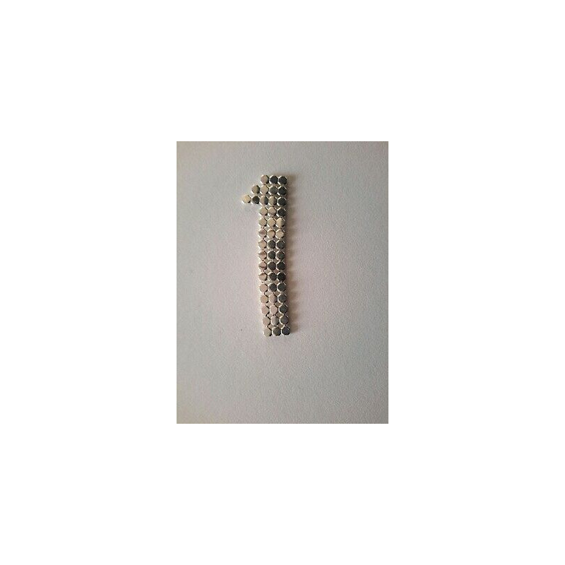 n 1 Applicazione decoro numero 1 in strass da cucire colore argento cm 1,5