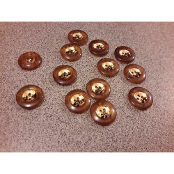 N. 10 Bottoni bellissimi colore marrone e oro 4 fori mm 22 circa