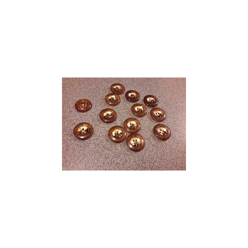 N. 10 Bottoni bellissimi colore marrone e oro 4 fori mm 22 circa