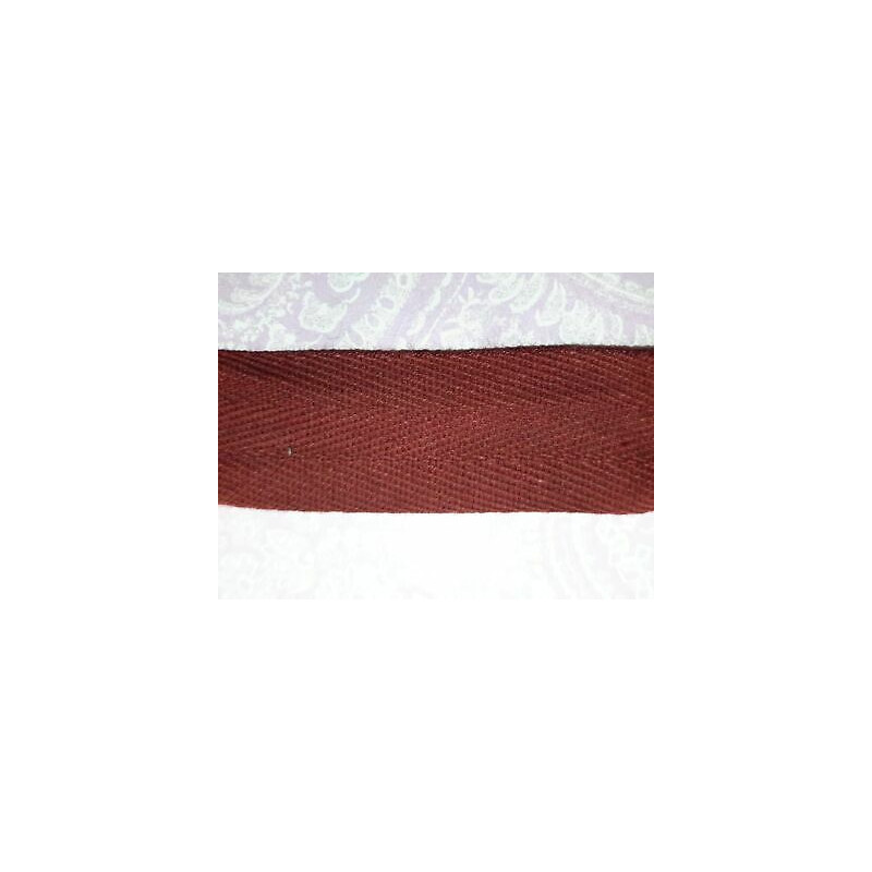 Metri 5 circa fettuccia passamaneria tessuto cotone bordeaux in spiga alta
