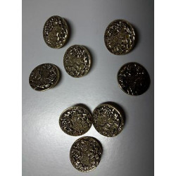 n 8 Bottoni rotondi in metallo colore oro anticato cm 1,9 foro dietro