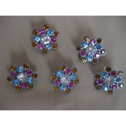 N 5 APPLICAZIONI / DECORI CM. 3X3 PER RIFINIRE CREAZIONI BORSE ACCESSORI