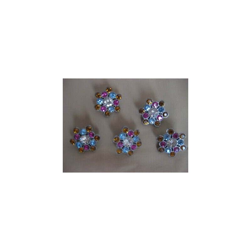 N 5 APPLICAZIONI / DECORI CM. 3X3 PER RIFINIRE CREAZIONI BORSE ACCESSORI