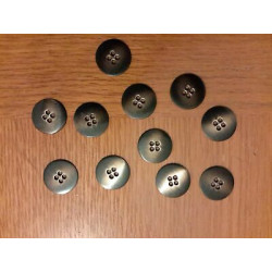N. 10 Bottoni bellissimi rotondi in metallo sottile colore ottone 4 fori c