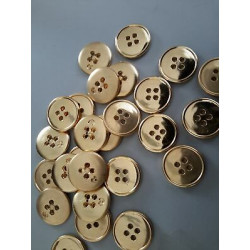 n 10 Bottoni rotondi in plastica colore oro cm 1,8 a 4 fori