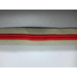 Metri 3 di Passamaneria in TESSUTO a righe beige e rosso alta mm 20