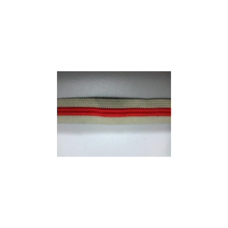 Metri 3 di Passamaneria in TESSUTO a righe beige e rosso alta mm 20