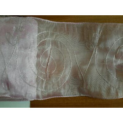 OCCASIONE!!! Nastro in organza tulle mt.10 rosa con decori cm 16 con bordi