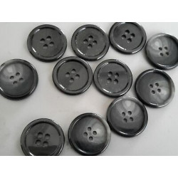 n 10 Bottoni rotondi in plastica colore grigio sfumato cm 2,3 a 4 fori