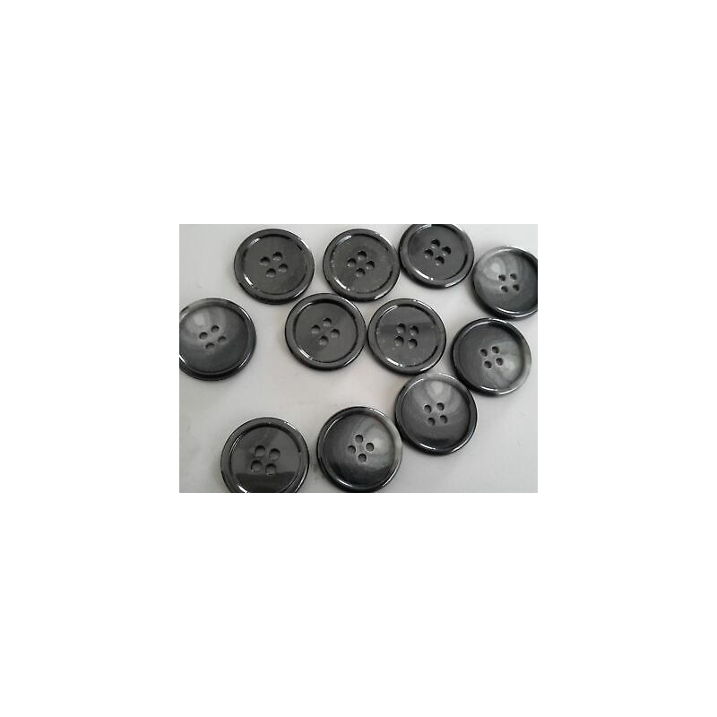 n 10 Bottoni rotondi in plastica colore grigio sfumato cm 2,3 a 4 fori
