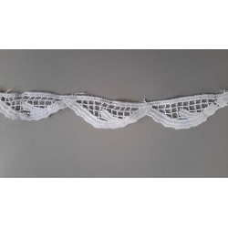 Metri 1 di Passamaneria in pizzo merletto colore bianco alta cm 2