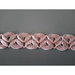 Metri 1 di Passamaneria in cotone lavorato ROSA alta cm. 2