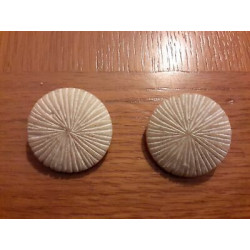 N. 2 Bottoni bellissimi rotondi in plastica colore beige foro dietro cm 3,