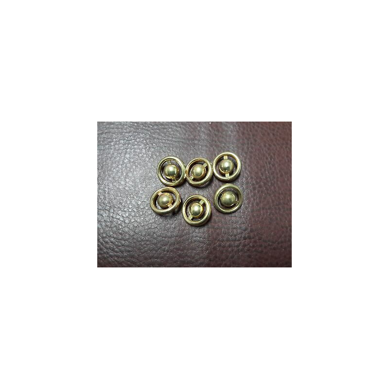 N. 10 Bottoni bellissimii rotondi in plastica colore oro foro dietro cm 2