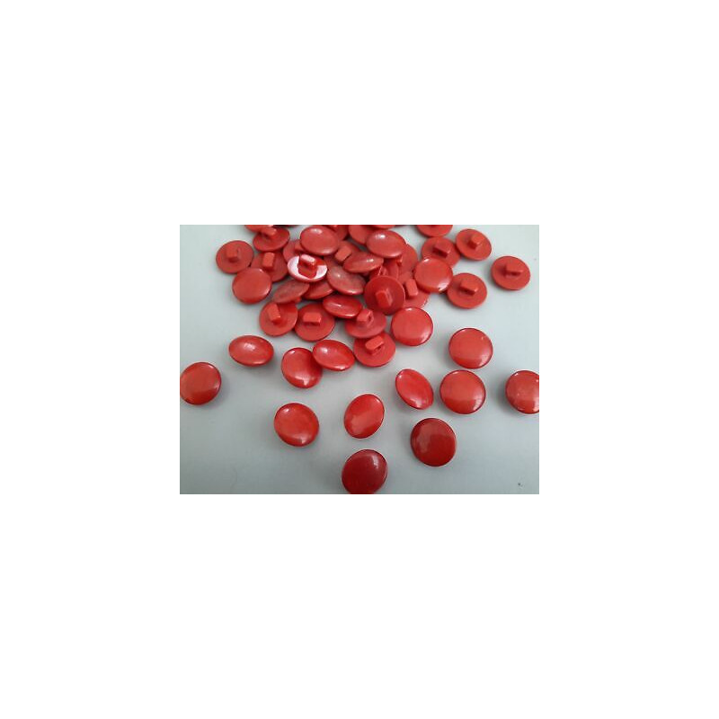 n 10 Bottoni rotondi in plastica colore rosso scuro cm 1,5 foro dietro