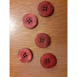 N. 5 Bottoni bellissimi rotondi colore rosso 4 fori cm 2,4