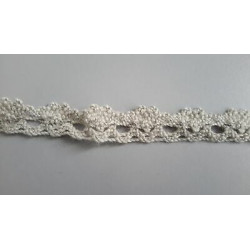 Metri 1 di Passamaneria in pizzo macramè merletto colore beige alta cm 1,6