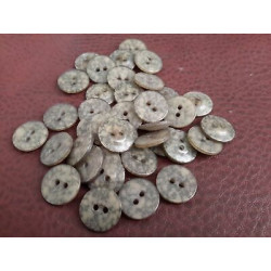 n 60 Bottoni rotondi in plastica colore verde militare 2 fori mm 14 circa