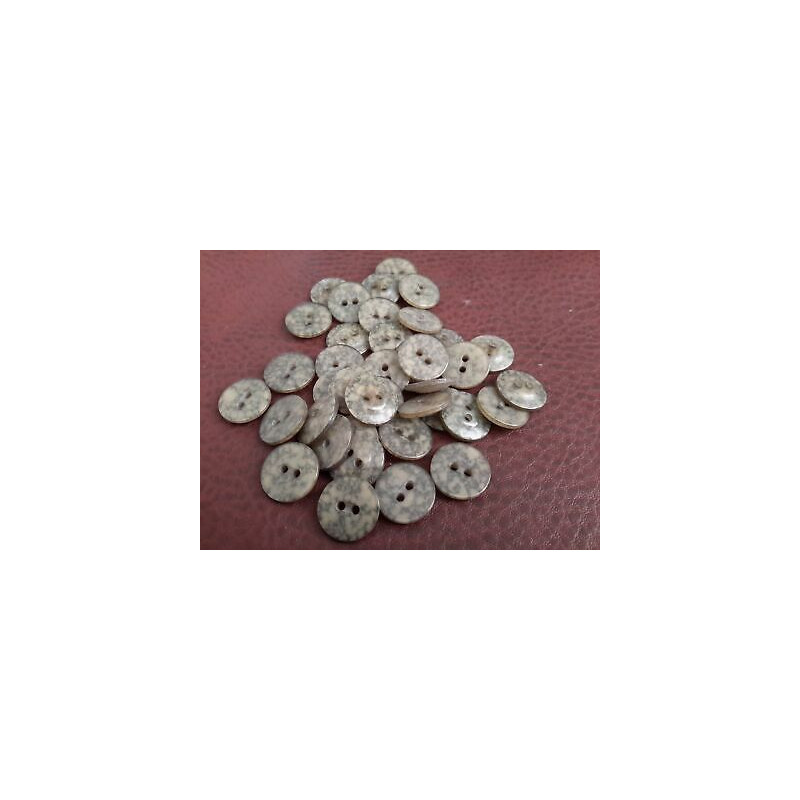 n 60 Bottoni rotondi in plastica colore verde militare 2 fori mm 14 circa