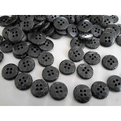 n 10 Bottoni rotondi in plastica colore nero cm 1,4 a 4 fori