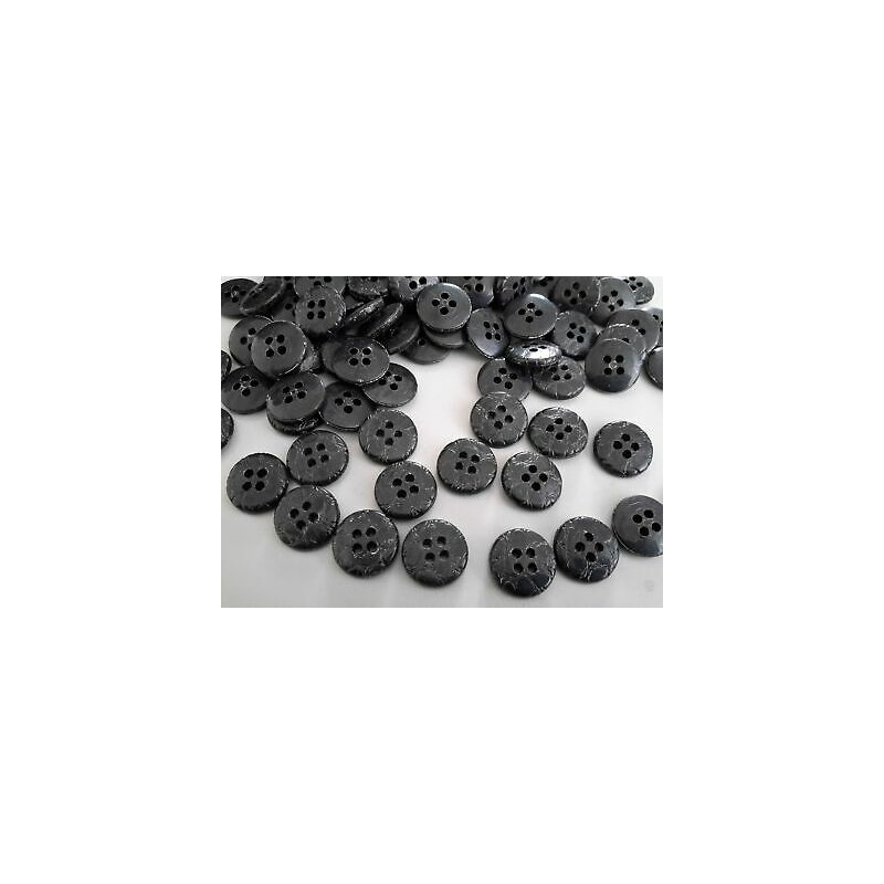 n 10 Bottoni rotondi in plastica colore nero cm 1,4 a 4 fori