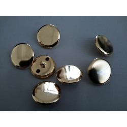 n 10 Bottoni rotondi in metallo liscio colore oro  cm 2, foro dietro