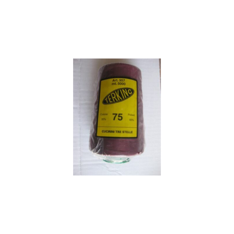 n. 1 cono da 5.000 mt filato cucirino TERKING CUCIRINI 3 STELLE bordeaux
