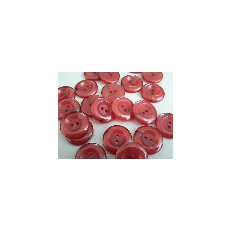 n 10 Bottoni rotondi in plastica colore mattone cm 2,5 a 2 fori