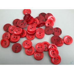 n 10 Bottoni rotondi in plastica colore rosso cm 1,4 a 2 fori
