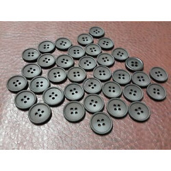 N. 10 Bottoni bellissimii rotondi in plastica colore nero opaco 4 fori cm 
